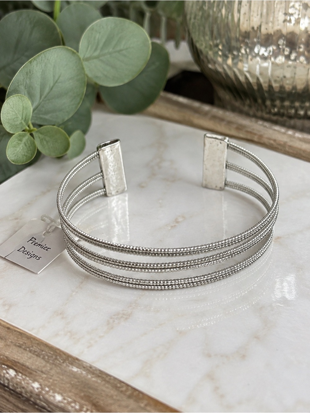 Pomina Silver-Tone Multi-Strand Cuff Bracelet (BR999/4)